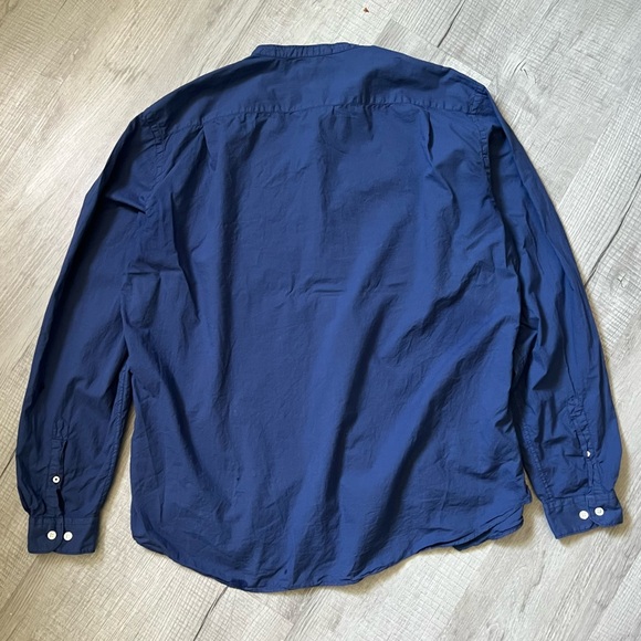 HARTFORD – PREMIUM PAT GRANDAD-COLLAR Button Up Shirt Size XXL Blue - Picture 4 of 11